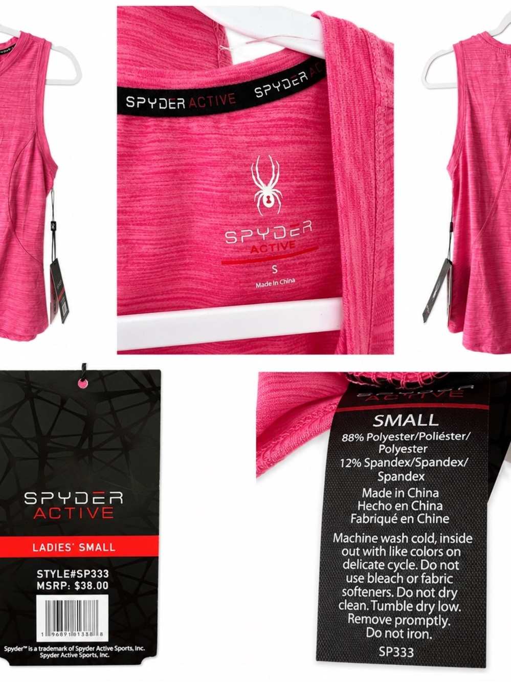 Spyder Women's Hot Pink Performance Tank Top - Picture 5 of 5